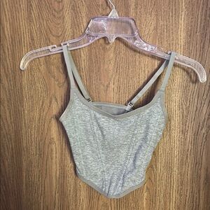 Gray Spaghetti Strap Corset Top